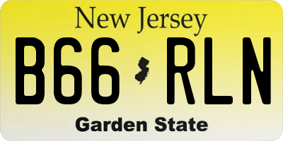NJ license plate B66RLN