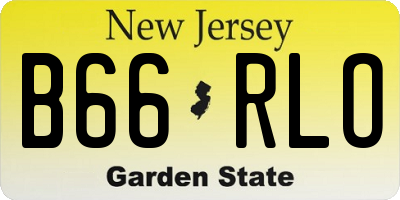 NJ license plate B66RLO