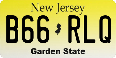 NJ license plate B66RLQ