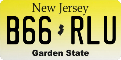 NJ license plate B66RLU