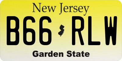 NJ license plate B66RLW