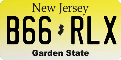 NJ license plate B66RLX