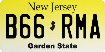 NJ license plate B66RMA
