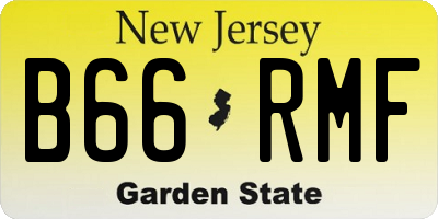 NJ license plate B66RMF