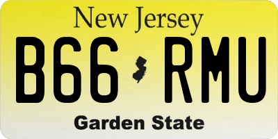 NJ license plate B66RMU