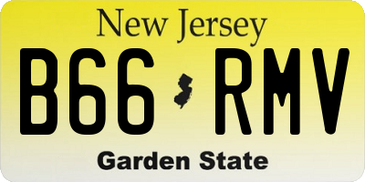 NJ license plate B66RMV
