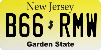 NJ license plate B66RMW