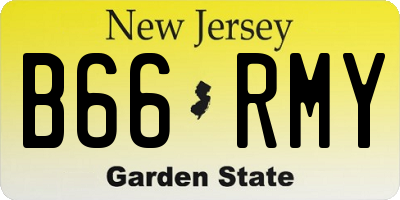 NJ license plate B66RMY