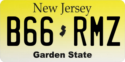 NJ license plate B66RMZ
