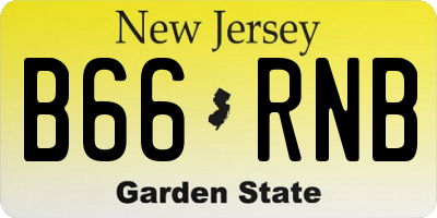 NJ license plate B66RNB