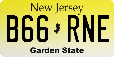 NJ license plate B66RNE