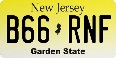NJ license plate B66RNF