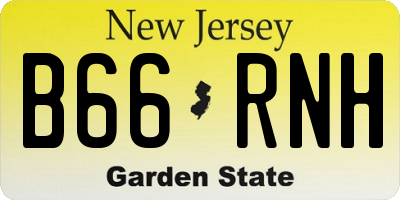 NJ license plate B66RNH