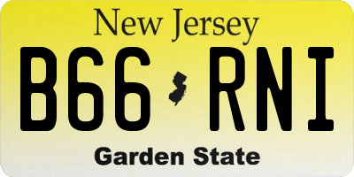 NJ license plate B66RNI