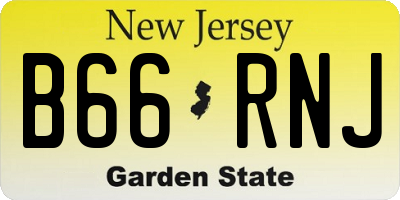 NJ license plate B66RNJ