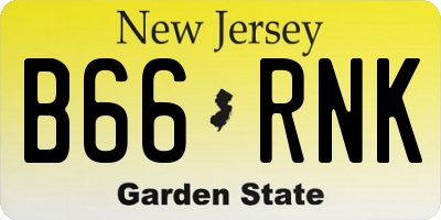 NJ license plate B66RNK