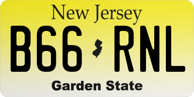 NJ license plate B66RNL