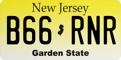 NJ license plate B66RNR