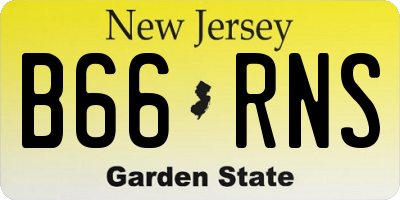 NJ license plate B66RNS