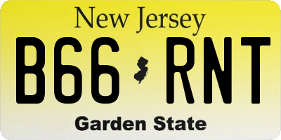 NJ license plate B66RNT