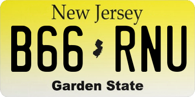 NJ license plate B66RNU
