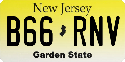 NJ license plate B66RNV