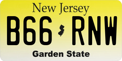 NJ license plate B66RNW