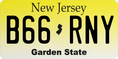 NJ license plate B66RNY