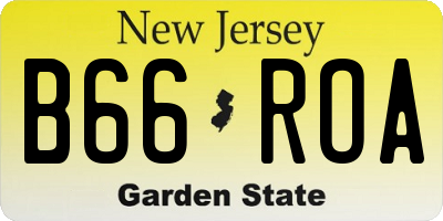 NJ license plate B66ROA