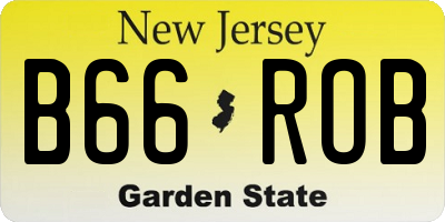 NJ license plate B66ROB