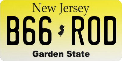 NJ license plate B66ROD