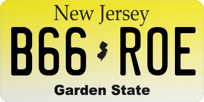 NJ license plate B66ROE