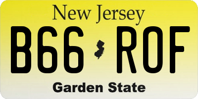NJ license plate B66ROF