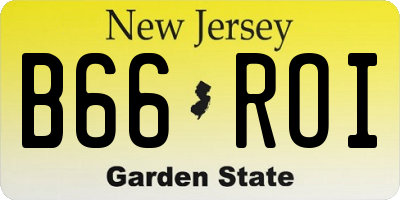 NJ license plate B66ROI