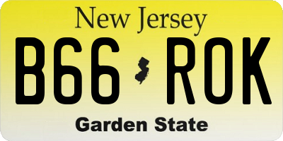 NJ license plate B66ROK