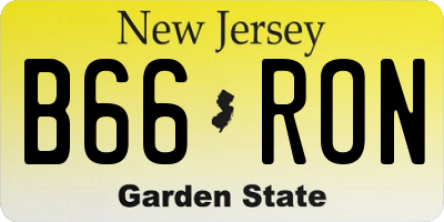 NJ license plate B66RON