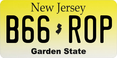 NJ license plate B66ROP
