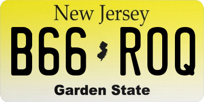 NJ license plate B66ROQ