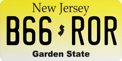 NJ license plate B66ROR