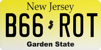 NJ license plate B66ROT
