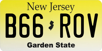 NJ license plate B66ROV