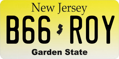 NJ license plate B66ROY