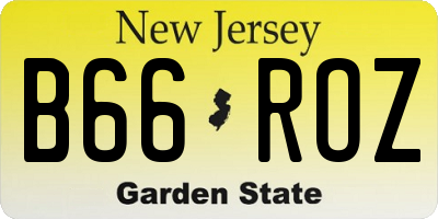 NJ license plate B66ROZ
