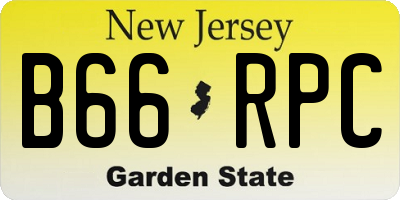 NJ license plate B66RPC
