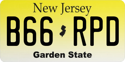 NJ license plate B66RPD