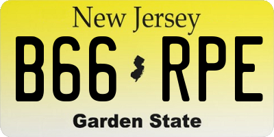 NJ license plate B66RPE