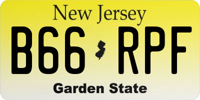 NJ license plate B66RPF
