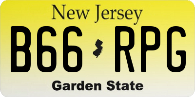 NJ license plate B66RPG