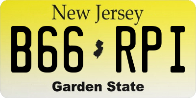 NJ license plate B66RPI