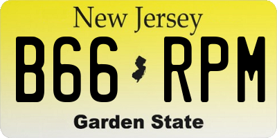 NJ license plate B66RPM